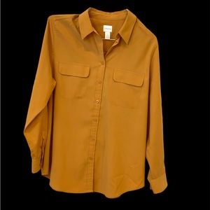 Soft & silky button down blouse goldenrod